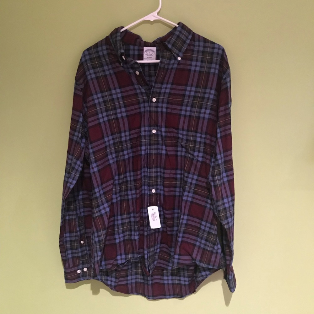 Purple and Blue Flannel Brooks Brothers Shirt